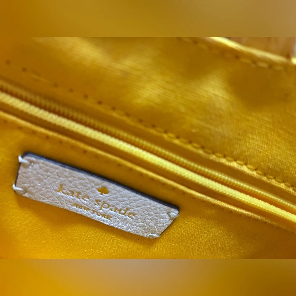 kate spade Yellow and White Interior Zip Pouch - Picture 2 of 3